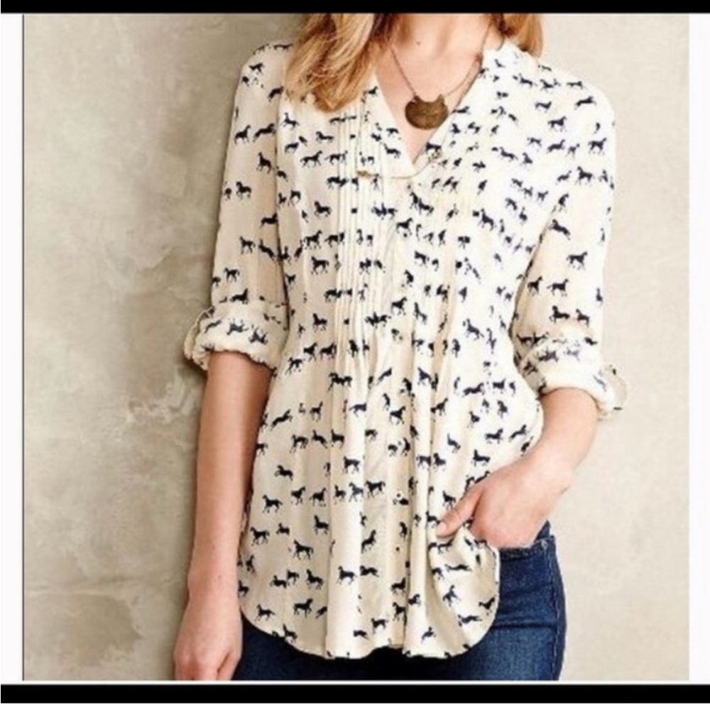 NWOT Anthropologie horse top